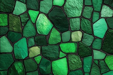 Green Mosaic tile Pattern Wallpaper