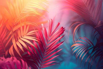 Wall Mural - A close up of a bunch of palm leaves