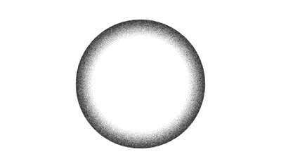 Aufkleber - Noise gradient circle frame. Stippled halftone dotted textured vector design element