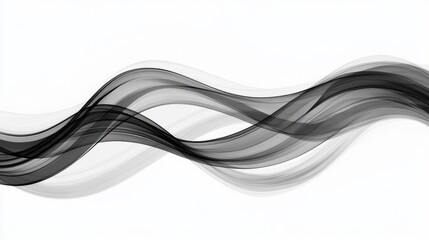 Abstract black wave design isolated on white background.