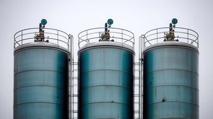 Large Storage Tanks at Fuel Refinery Site