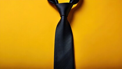 Сlose up of a tie on a yellow background