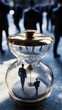 © Andrew - Time is of the Essence:  A symbolic hourglass with miniature figures inside, representing the passage of time and the urgency of deadlines in a fast-paced business environment.