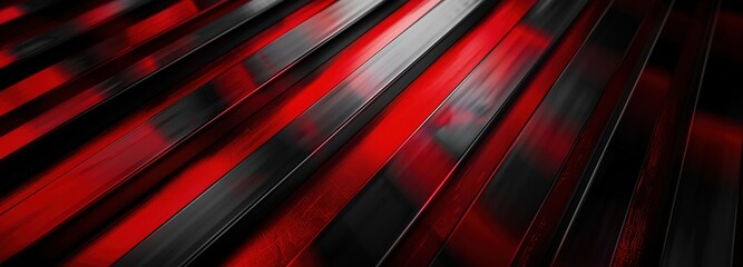 Abstract red and black metal texture background. Geometric patterns and dynamic metallic lines