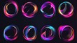 © thenort - Set of 8 abstract, colorful, glowing circles. Perfect for backgrounds, overlays and other creative projects.