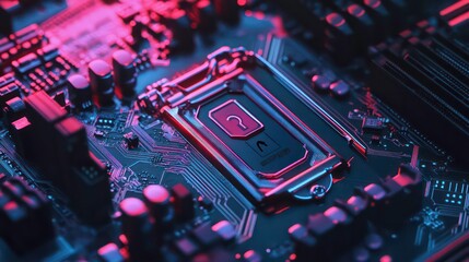 Leinwandbilder - A question mark in the CPU socket of a motherboard, representing the mystery of technology.