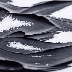 Sticker - Extreme Close-Up Flatlay of Black Watercolor Smears: An extreme close-up flatlay image of black watercolor smears and blends, using deep focus to highlight the transitions and rich textures.