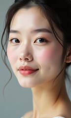 Sticker - Beautiful portrait Asian Korean woman makeup of cosmetic