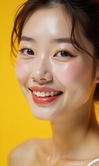 Sticker - Beautiful portrait Asian Korean woman makeup of cosmetic