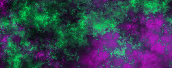 Wall Mural - fictional space volcano nebula aquamarine and purple abstract glowing space stars. vintage paper tex
