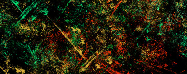 Wall Mural - dark grunge multicolor concrete . grungy multicolor canvas background or texture. dark green vintage