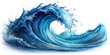 © LA Stock Vision - Digital Painting of a Blue Wave with Water Droplets, ocean, wave