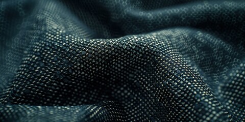 Poster - A close-up shot of a textured fabric with a unique pattern. AI.