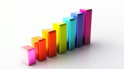 Leinwandbilder - Colorful Bar Graph Representing Data Growth