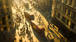 © Pters - Dynamic Aerial Observation of a Busy City Street During the Morning Rush Hour Full of Activity