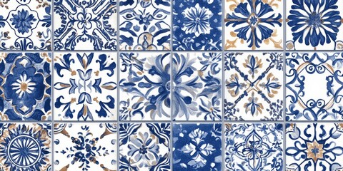 Naklejka na meble This design features beautiful tile patterns inspired by different cultures, like Mexican, Portuguese, Spanish, and Arabic styles. It's a mix of traditional ceramic and porcelain designs.