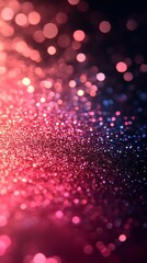 Poster - Glitter bokeh pink blue abstract texture background vibrant light effect wallpaper