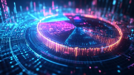 Leinwandbilder - Futuristic Data Visualization with Bright Colors