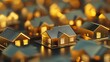 © Rupak - Unique real estate house gold logo design with dynamic 3D effects