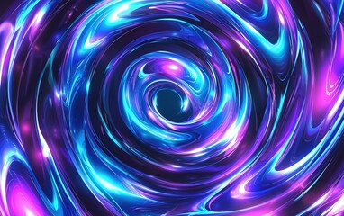 Wall Mural - swirling patterns of blue and purple light create a mesmerizing vortex effect against a dark backgro