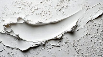 The image shows dynamic and textured white paint strokes on a flat surface, creating a contemporary and artistic background.