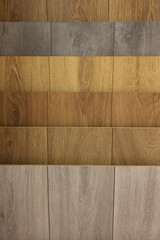 Poster - Many different samples of wooden flooring as background, closeup