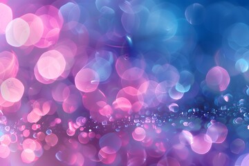 Canvas Print - Dreamy Bokeh Background with Vibrant Pink and Blue Hues