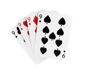 Sticker - Poker game. Playing cards isolated on white