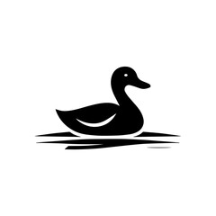 Wall Mural -  Creative a Simple duck silhouette vector Style with white background