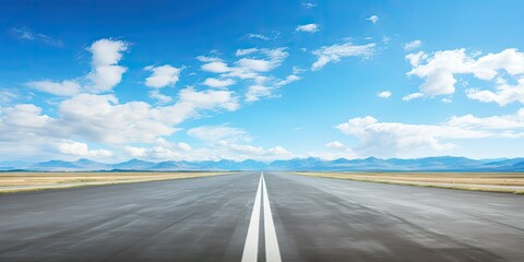 Canvas Print - Empty runway under blue sky