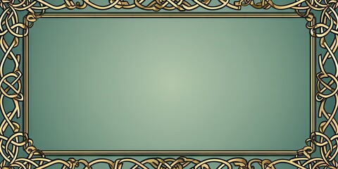 Wall Mural - Ornate gold frame on green