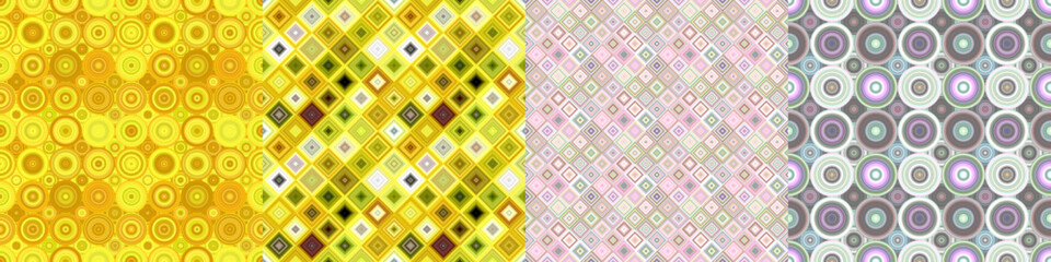 Wall Mural - seamless color geometric pattern set