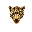 © Tark - Leopard metallic 3D image of bronze leopard on white background. Generative AI