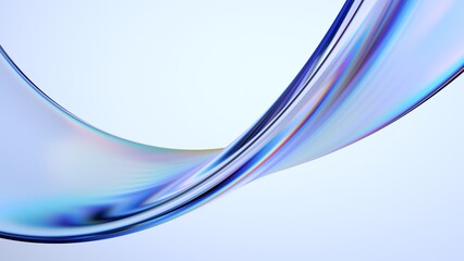 Wall Mural - abstract minimalist design, curved glass shape, 3d render