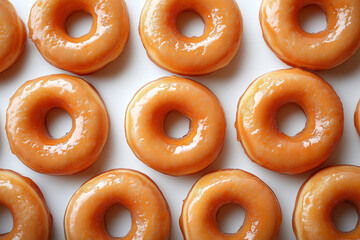 donuts in glaze on a white background