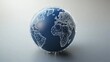 © slamet - A 3D globe with a network design representing global connectivity and technology.