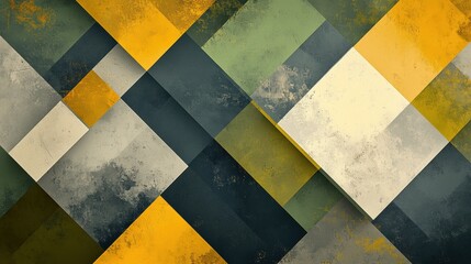 Fototapete - Overlay of squares and rhombuses in differing shades creates a visually intriguing geometric abstraction that draws the viewer in. Generative AI