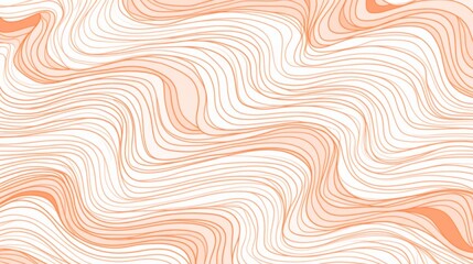 Hand-drawn flat pattern of orange and white continuous lines with an undulating texture, creating a flowing and intricate design.