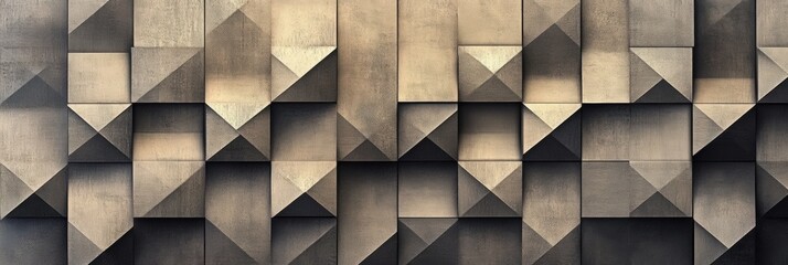 Aufkleber - The artwork features an intricate arrangement of squares and rhombuses, showcasing various shades of a single color for a striking appearance. Generative AI