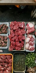 meat on the counter, top view, different beef meat --ar 1:2 --v 6.1 Job ID: 09d78e6b-c0a6-4c6d-8f09-0714bf3bbe40