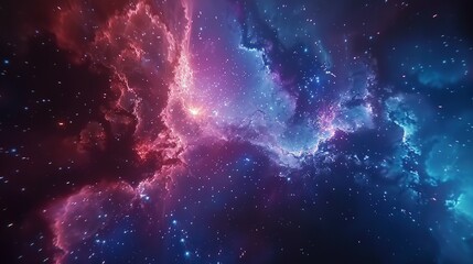 Wall Mural - Nebulae and Stars in a Deep Space Scene