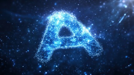 Wall Mural - at symbol or email and internet signs. technological concept. low poly blue. polygonal abstract illu