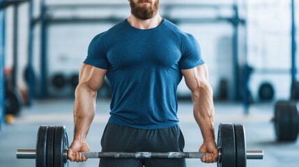 Strength Training Session with Weights in Gym Setting