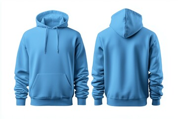 Poster - A blue hoodie with a white collar and a blue pocket