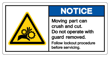 Notice Hand Entanglement Rotating Gears Symbol Sign, Vector Illustration, Isolate On White Background Label .EPS10