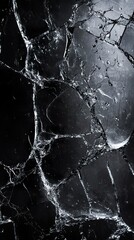 Wall Mural - broken glass texture: abstract black and white photography