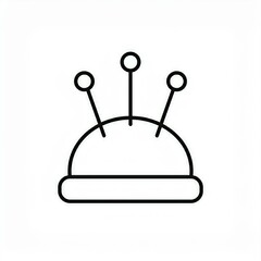 pincushion black line icon isolated on white