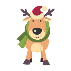 Chritmas Reindeer with scarf icon clipart avatar logotype isolated illustration