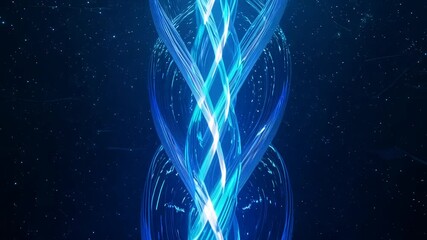 Wall Mural - lights 3d rendered animation vertical space blue three-dimensional light illumination flying galaxy 