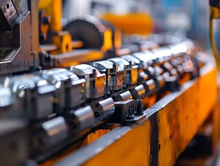 Wall Mural - cnc metal bending machine in a production line